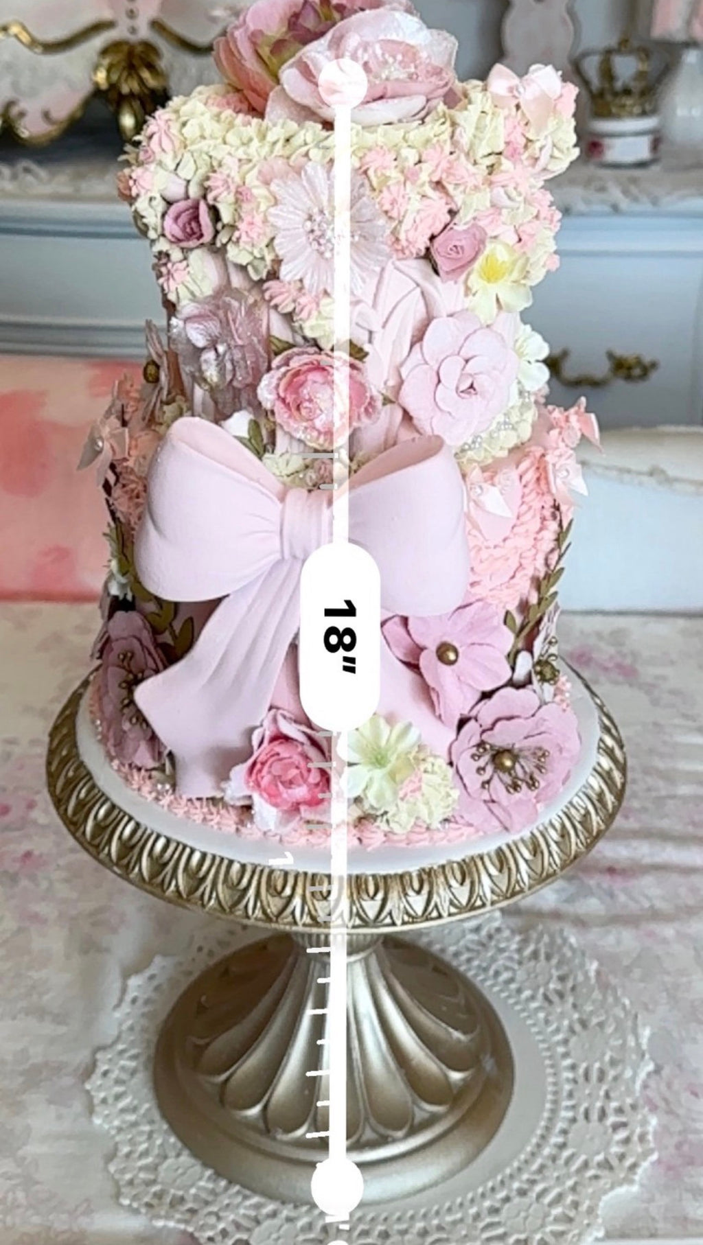 Pink Custom Faux Floral Cake
