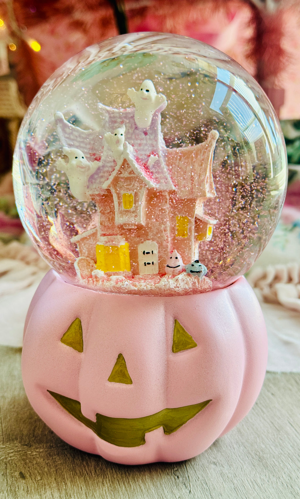 Pink Halloween Waterglobe