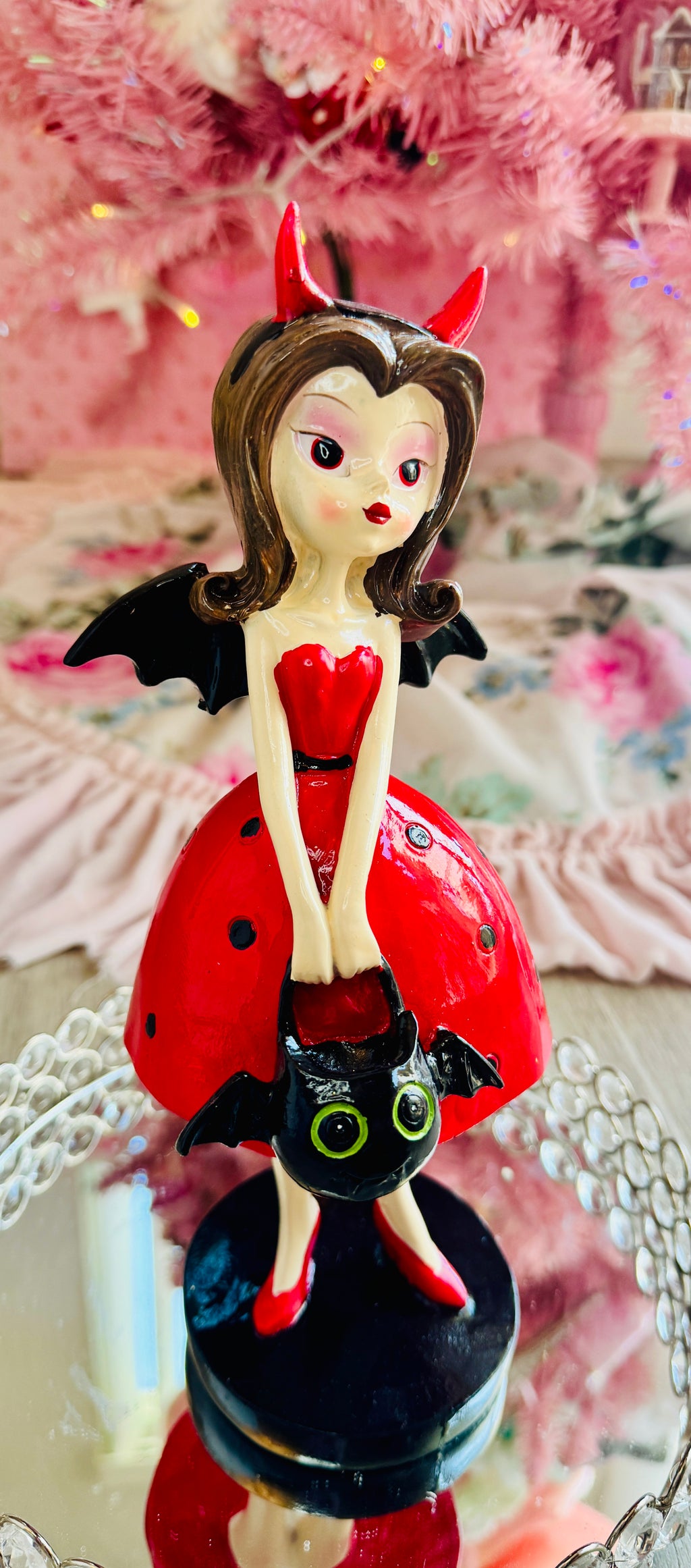 Halloween Girl with bat wings figurine