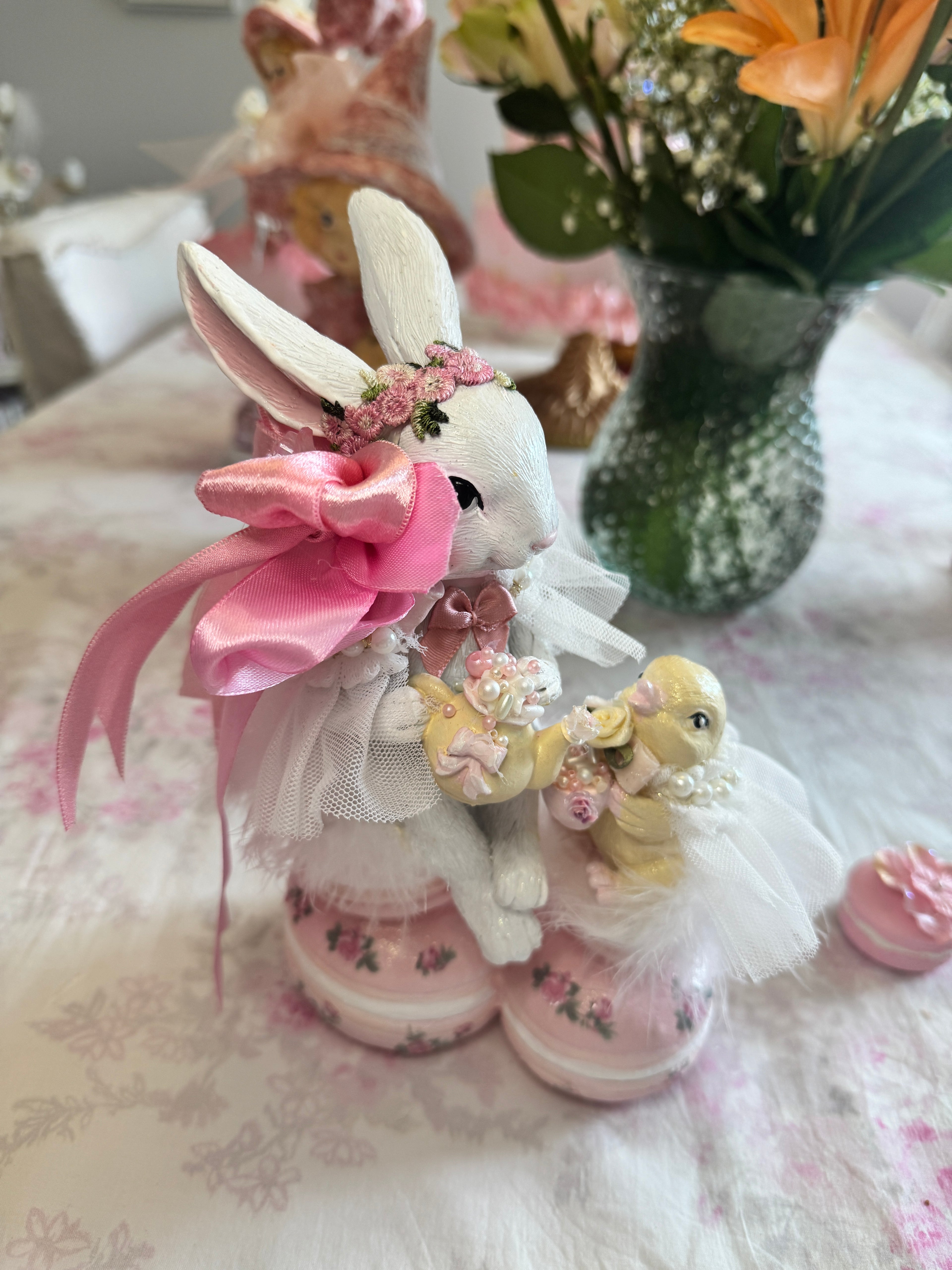 Tea Time Bunny on Macaroon