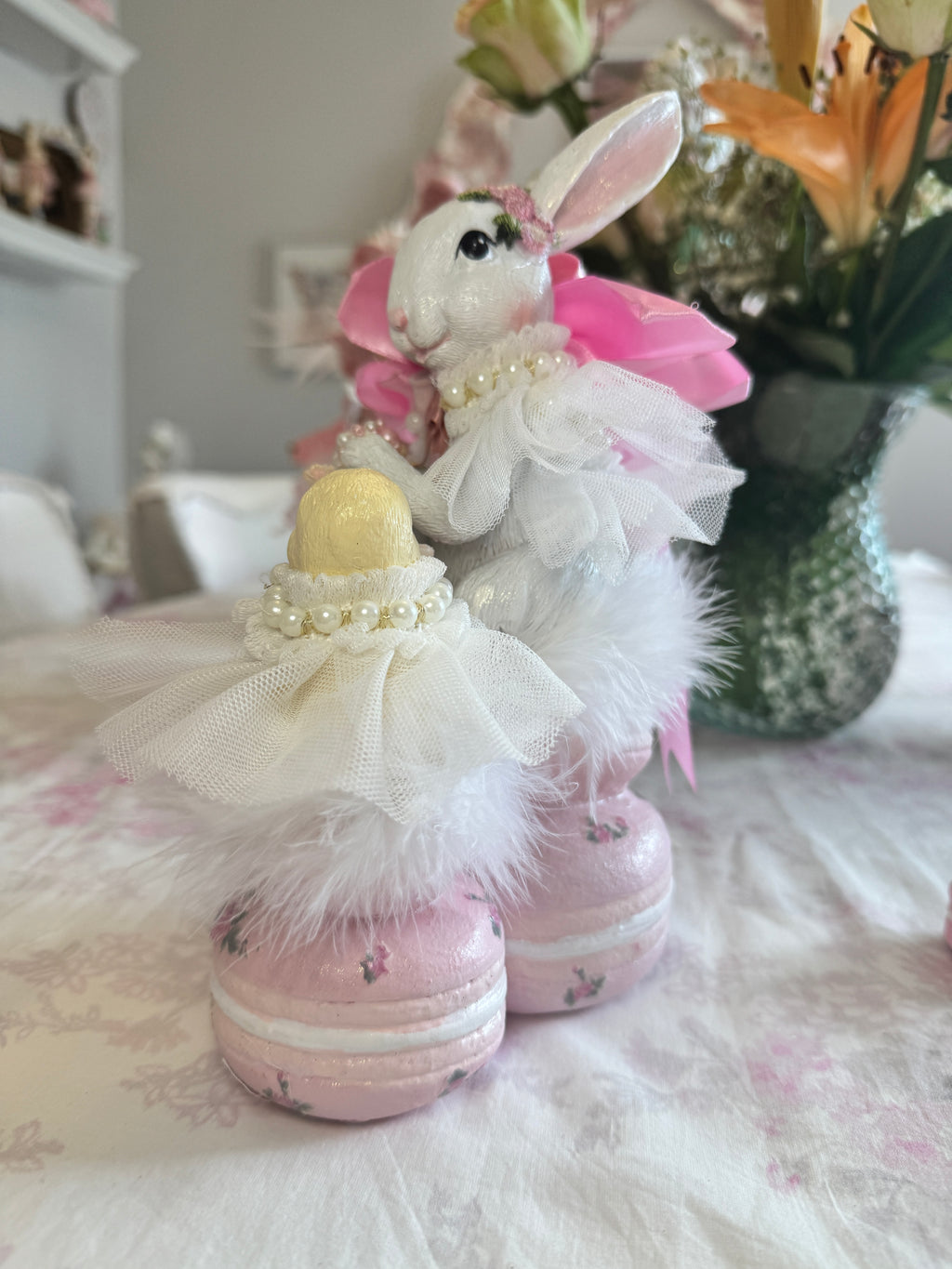 Tea Time Bunny on Macaroon