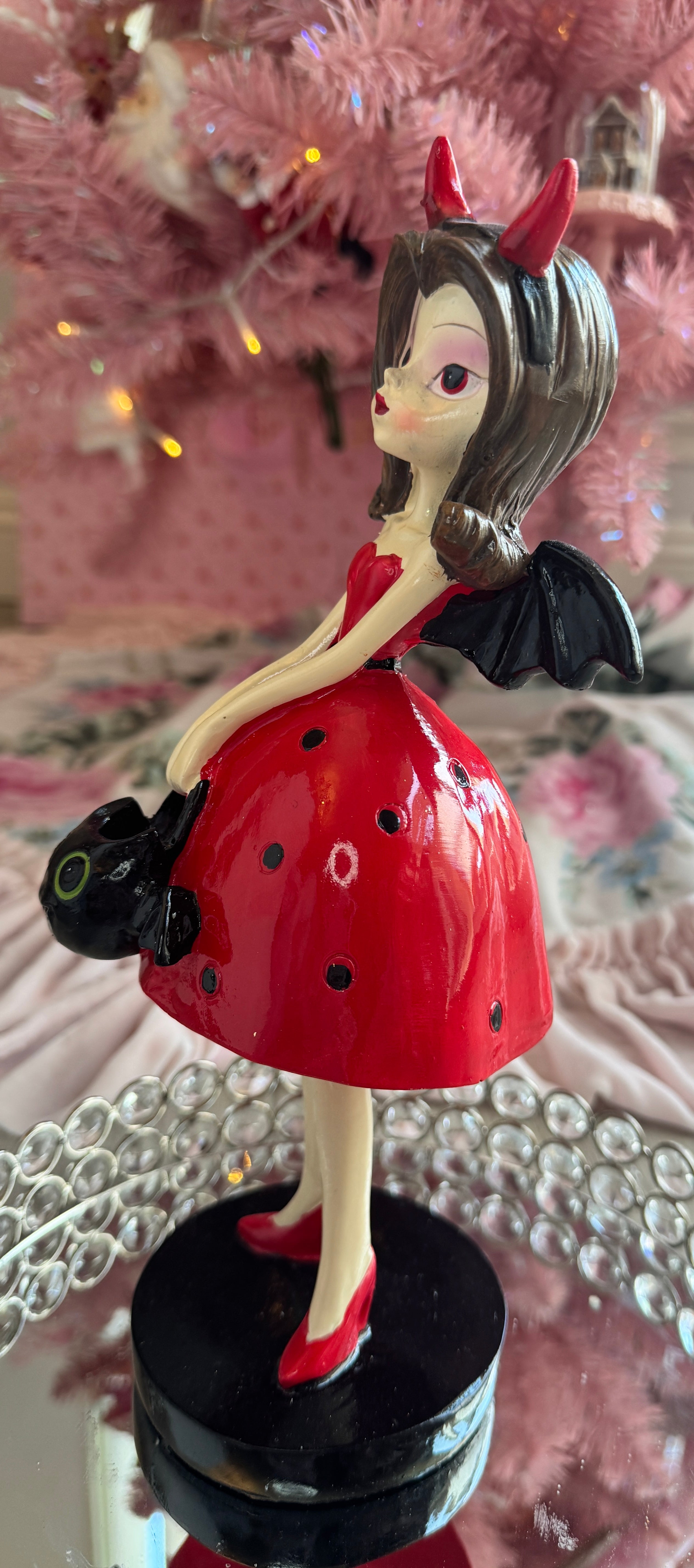 Halloween Girl with bat wings figurine