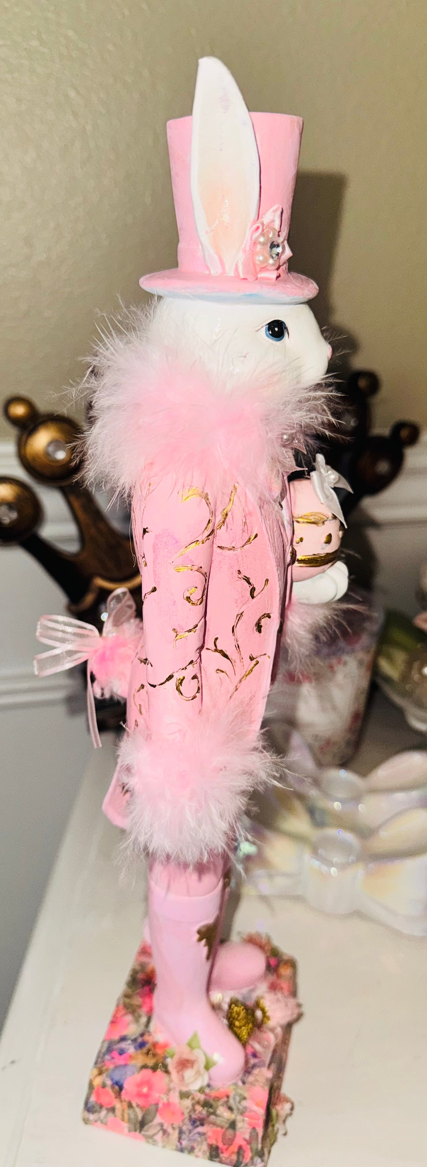 Pink Bunny Figurine