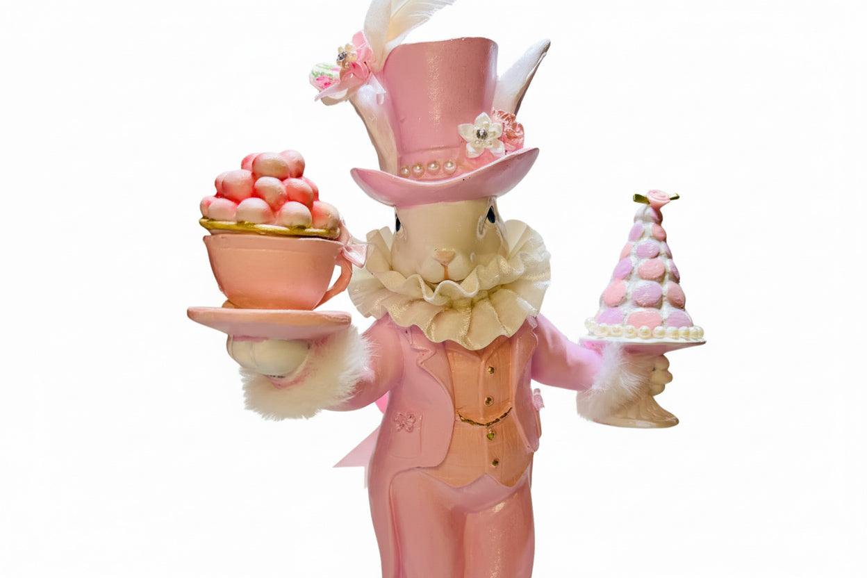 Pink Bunny with Macaron Topiary