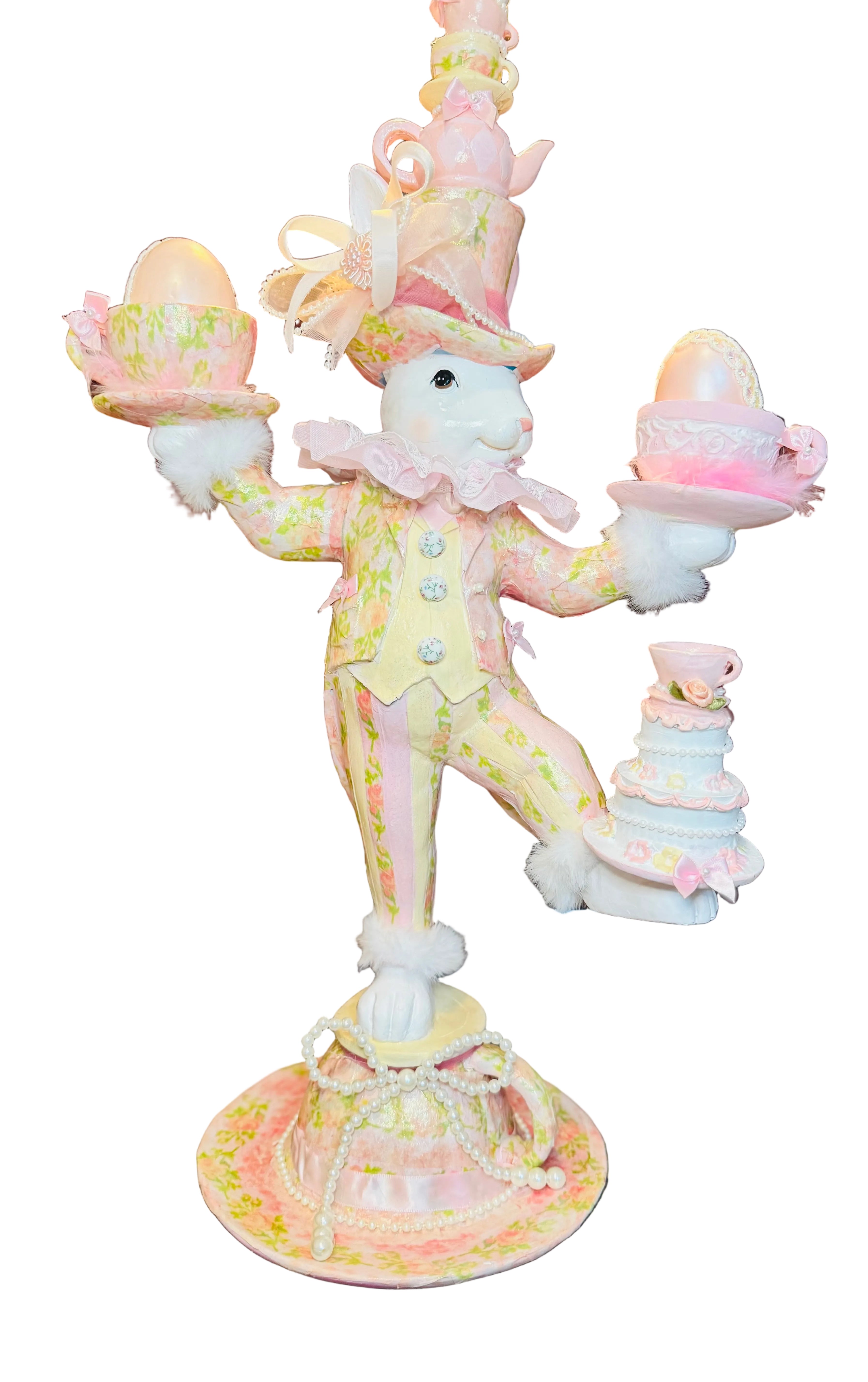 Unique Bespoke Bunny juggling cups and teapot