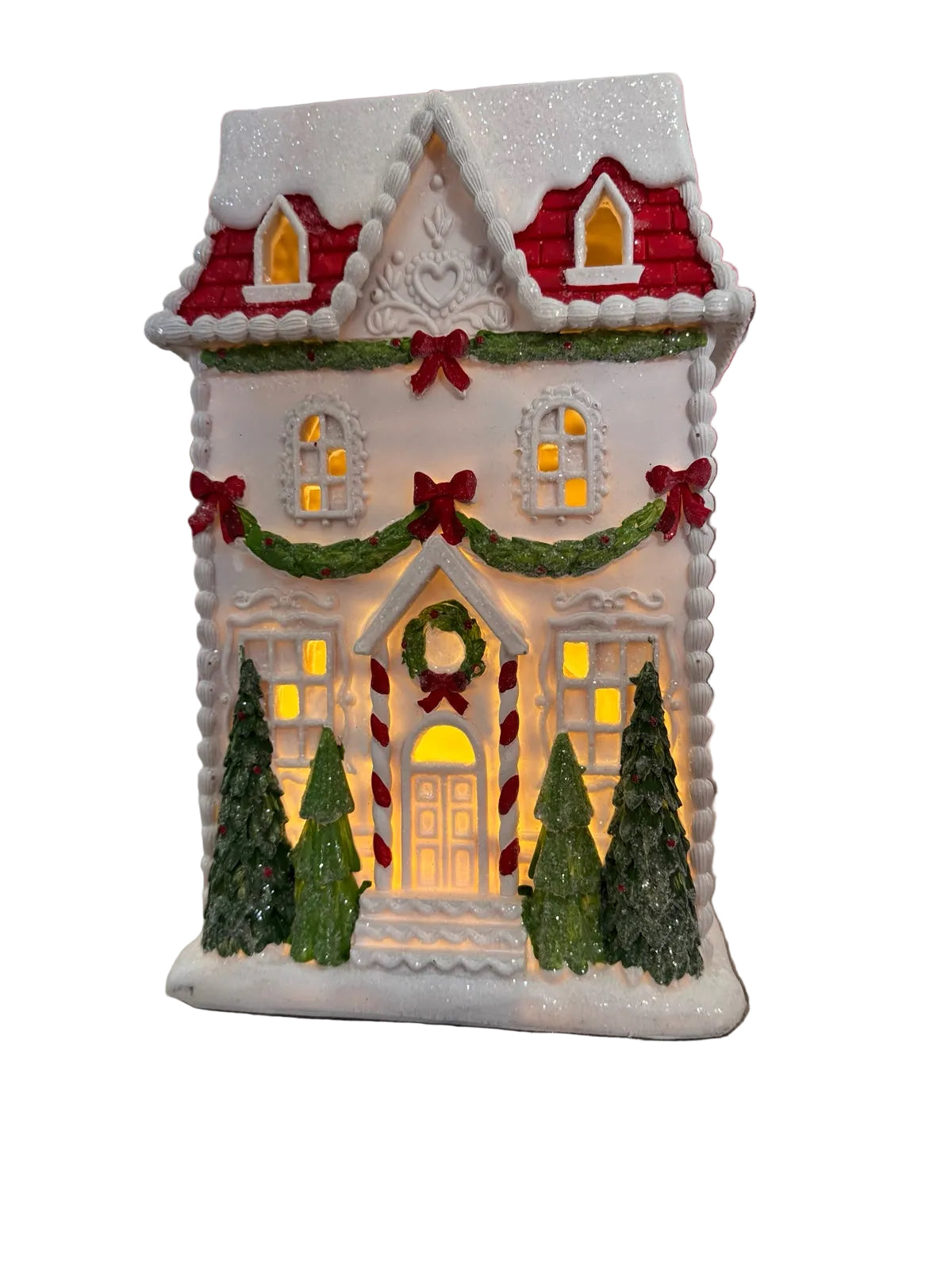 White LED Gingerbread Victorian House
