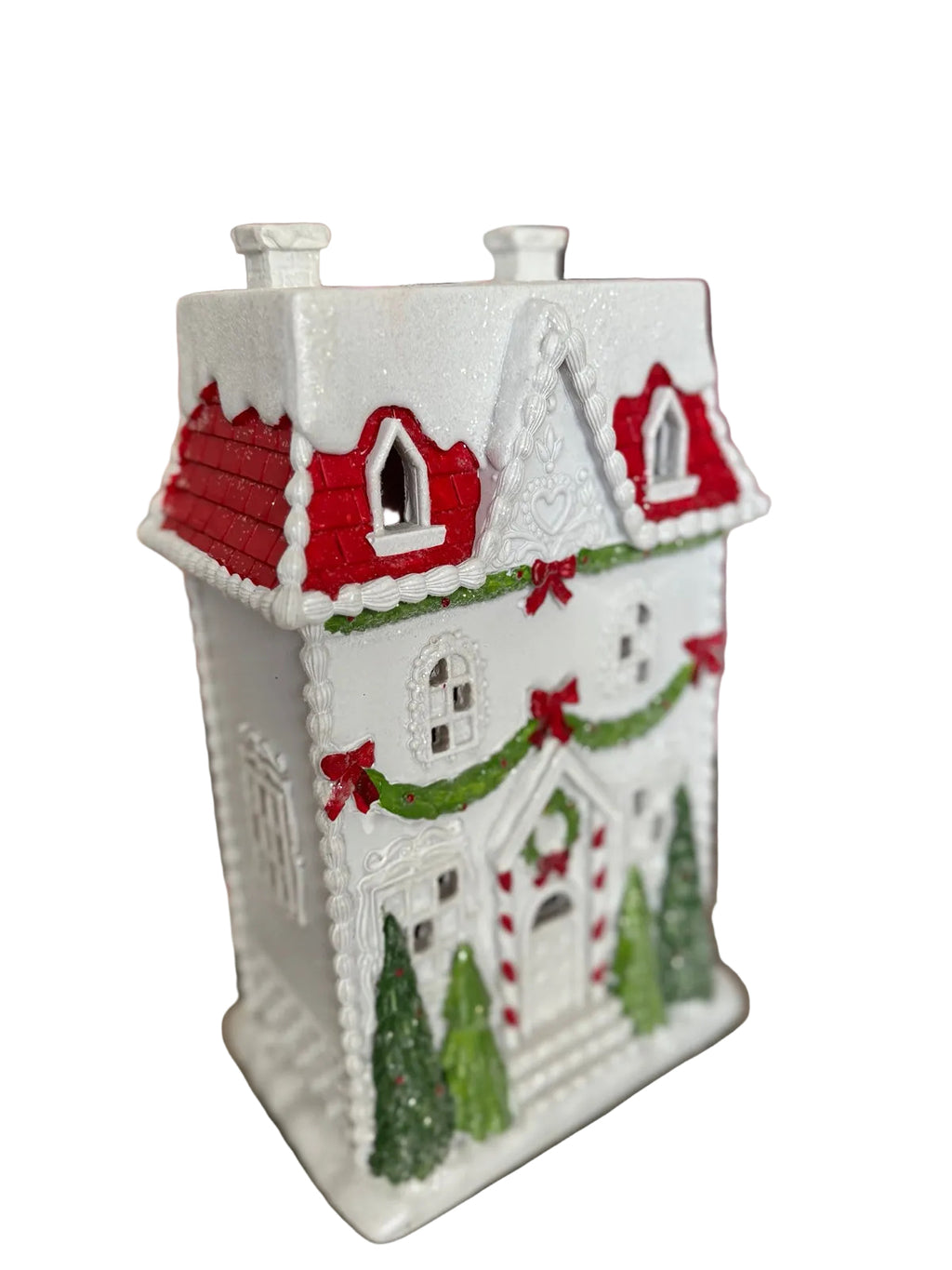 White LED Gingerbread Victorian House