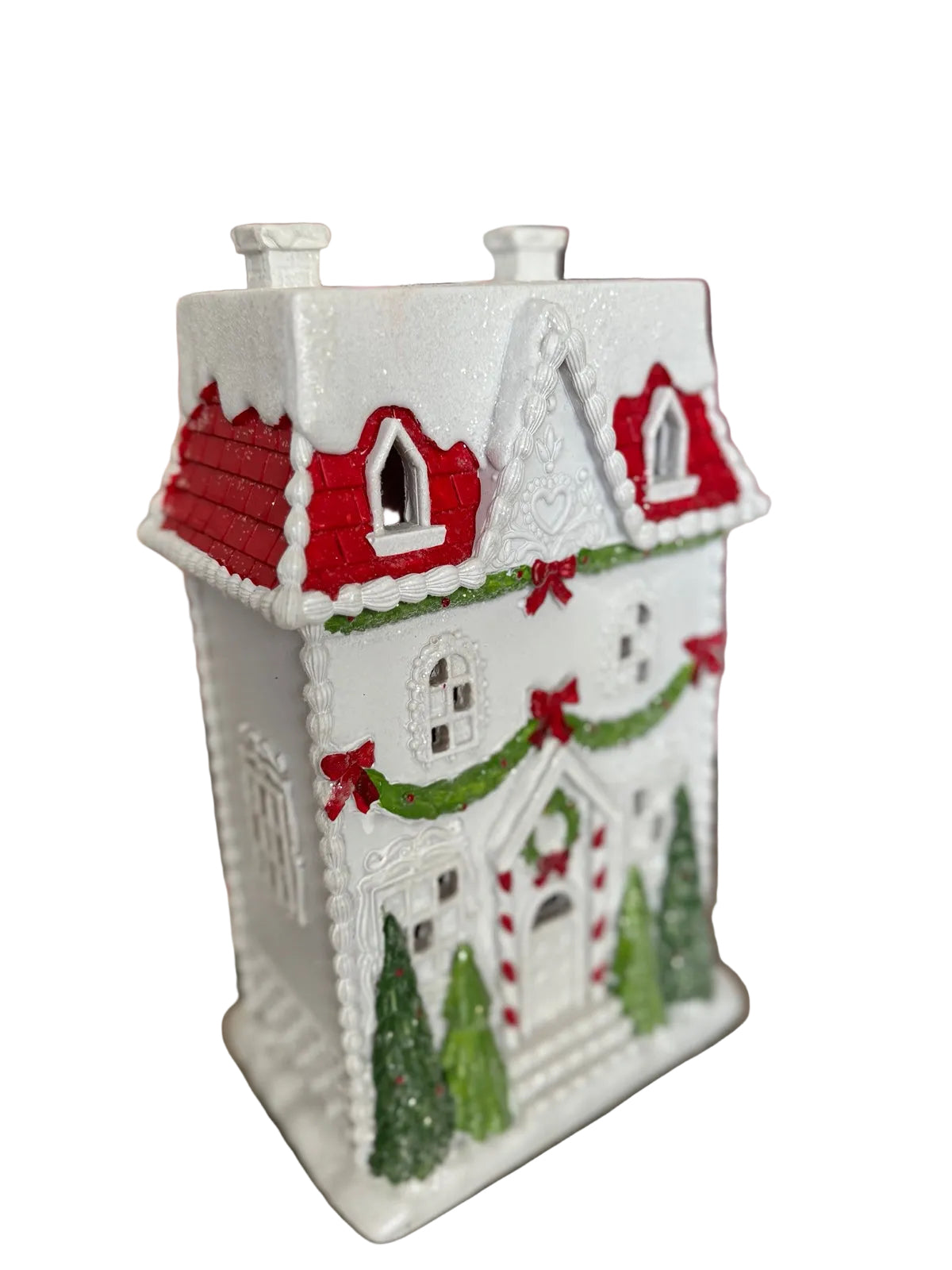 White LED Gingerbread Victorian House