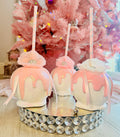 Pink Bespoke Halloween Apples set of 3