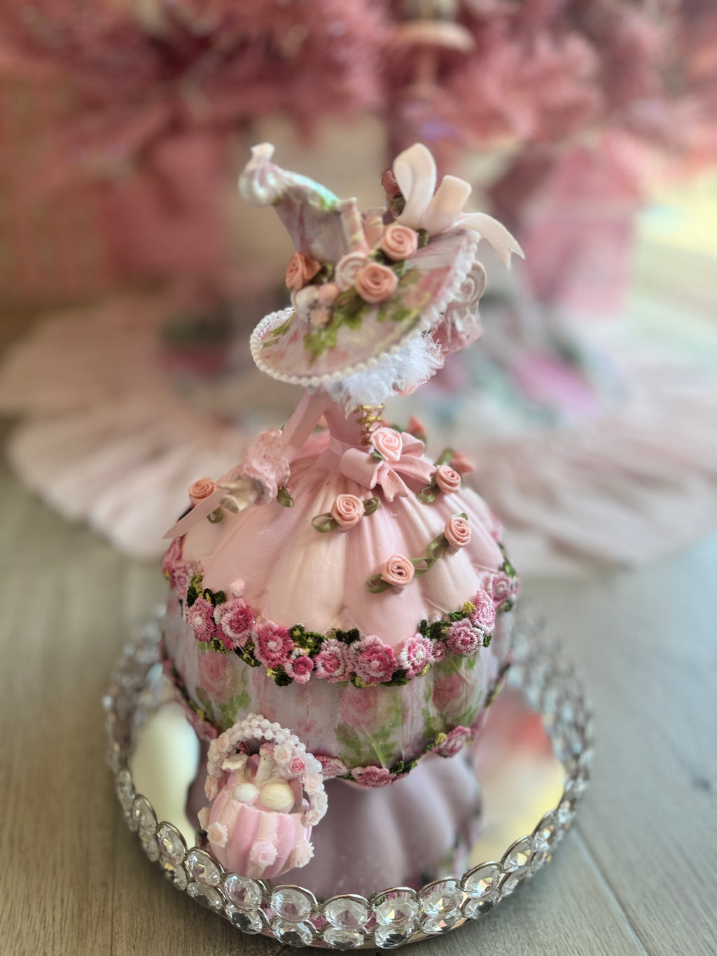 Pink Halloween witch with puffy dress- LISTING IS RESERVED