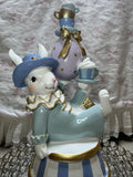 Pastel Bunny seating with teacups and bow