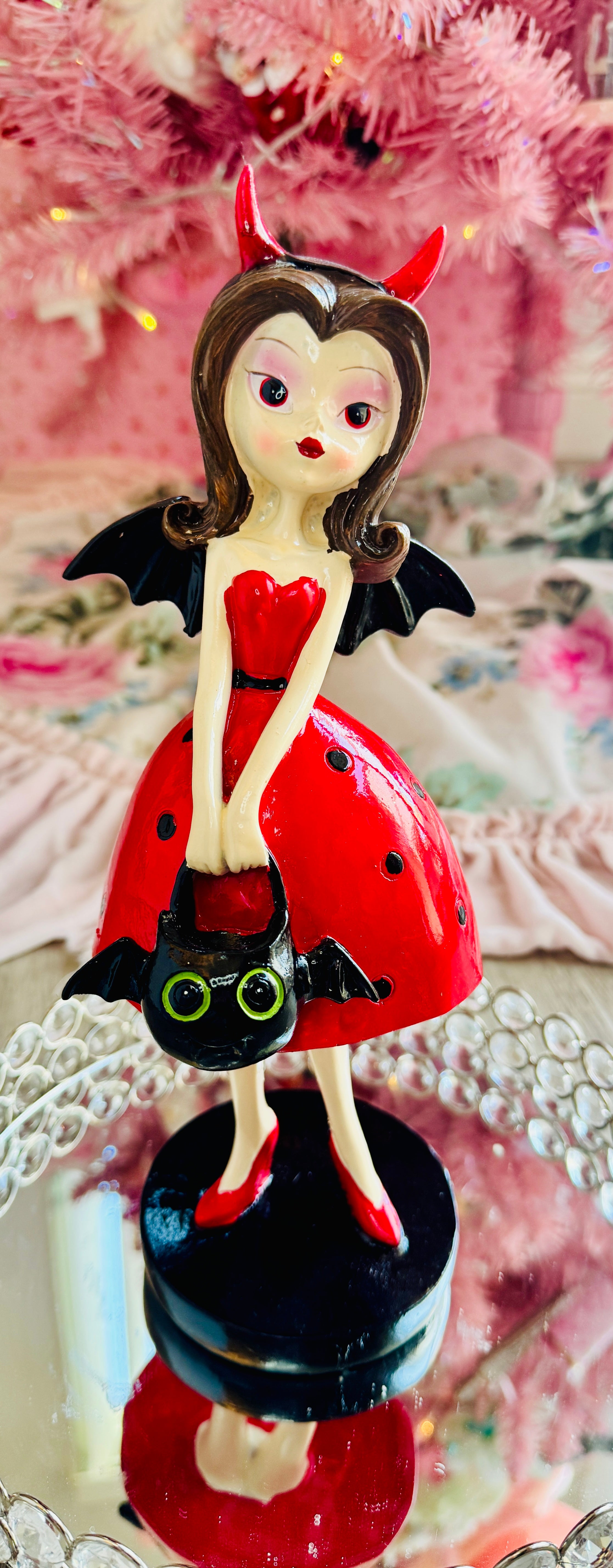 Halloween Girl with bat wings figurine