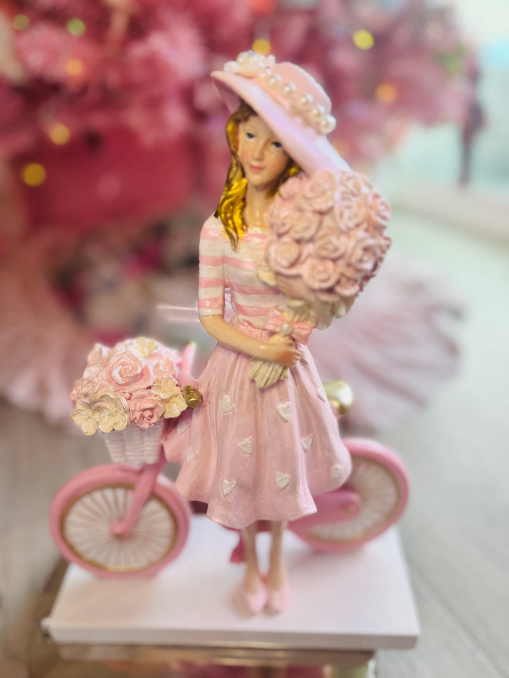 Girl with  Hat On Bicycle