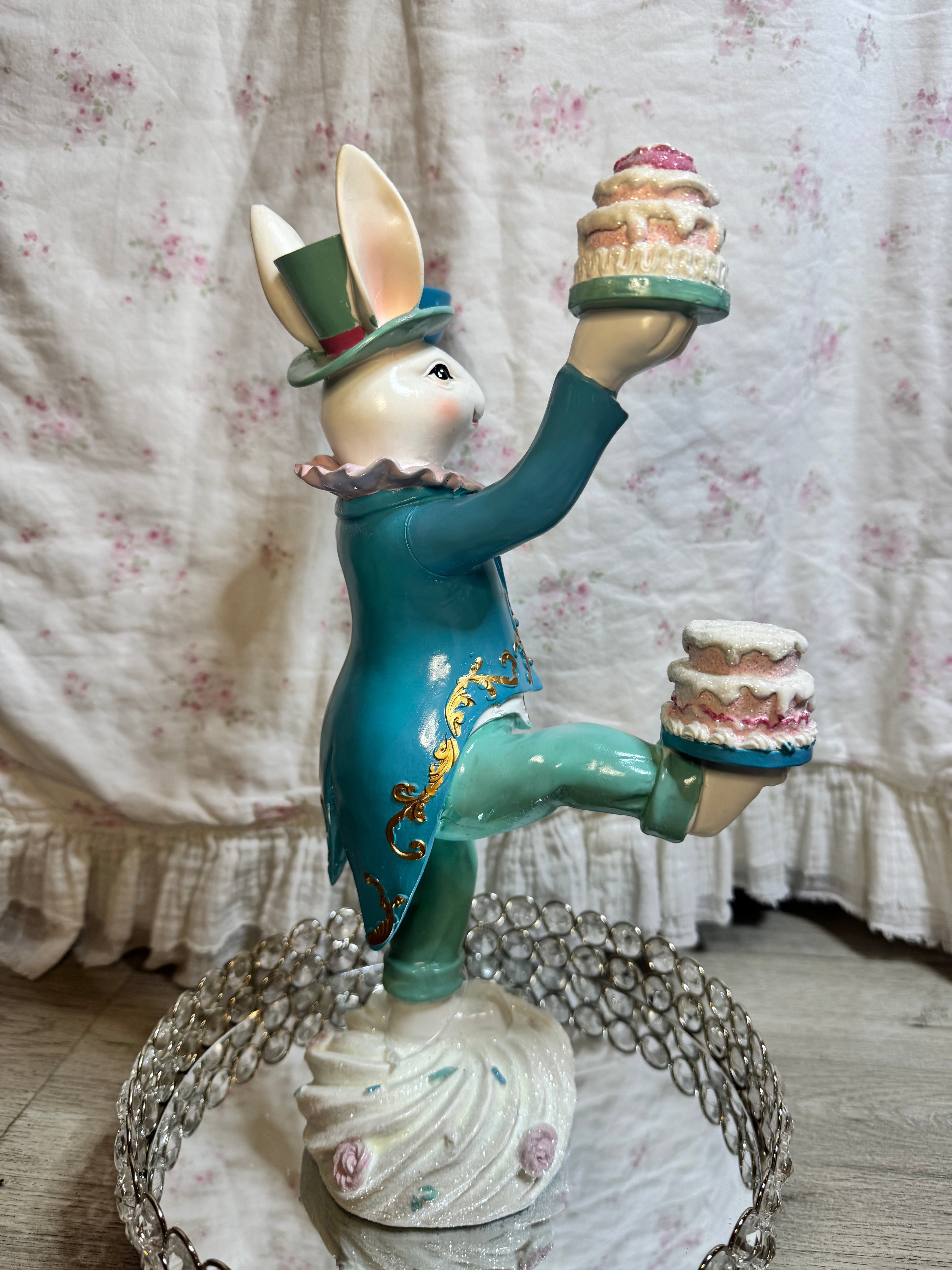Easter Bunny balancing cakes
