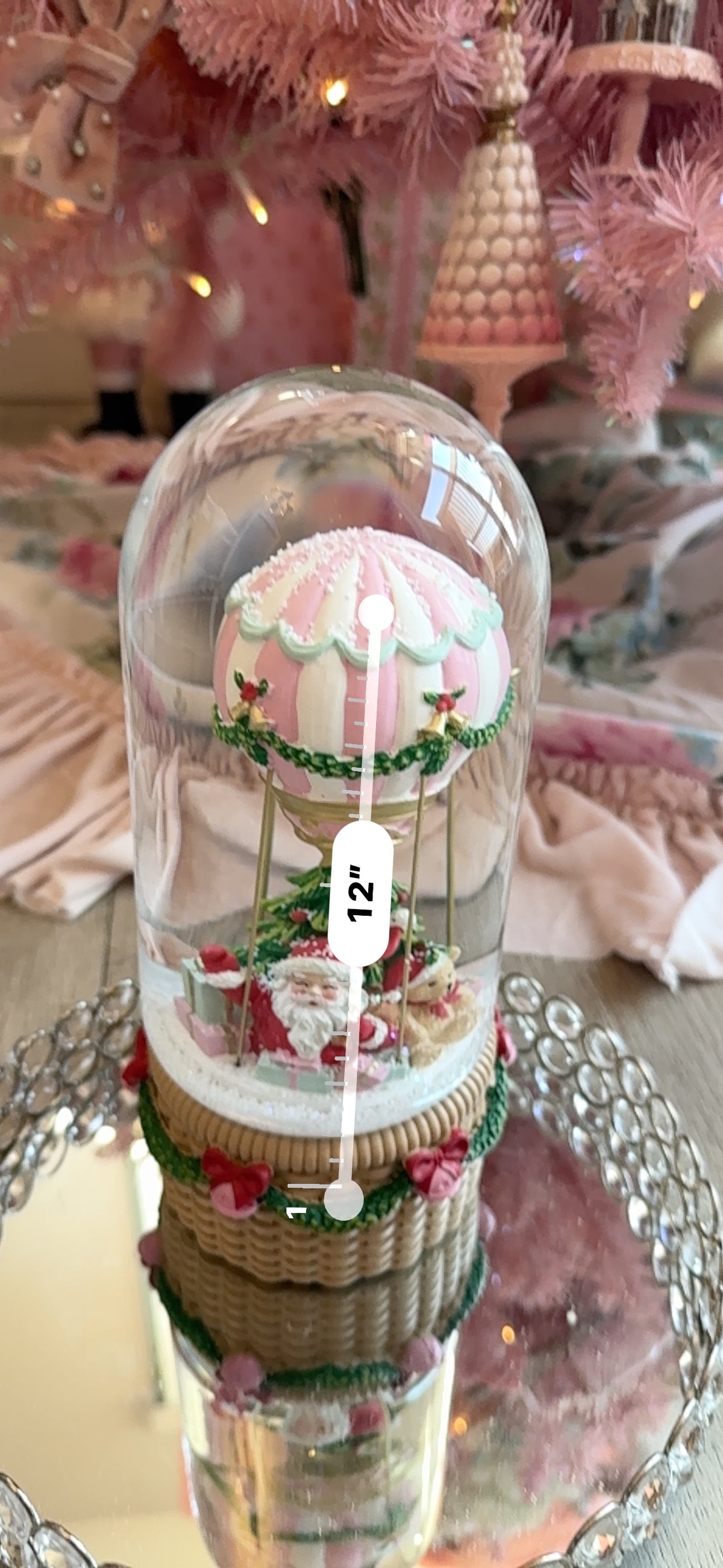 Santa on balloon musical water globe