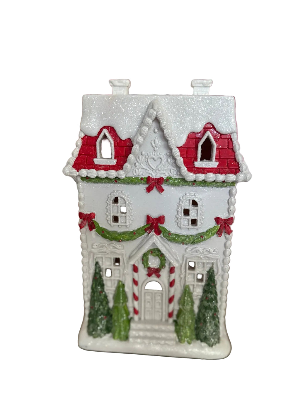 White LED Gingerbread Victorian House