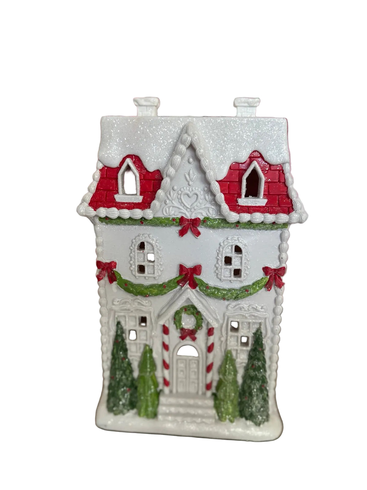 White LED Gingerbread Victorian House