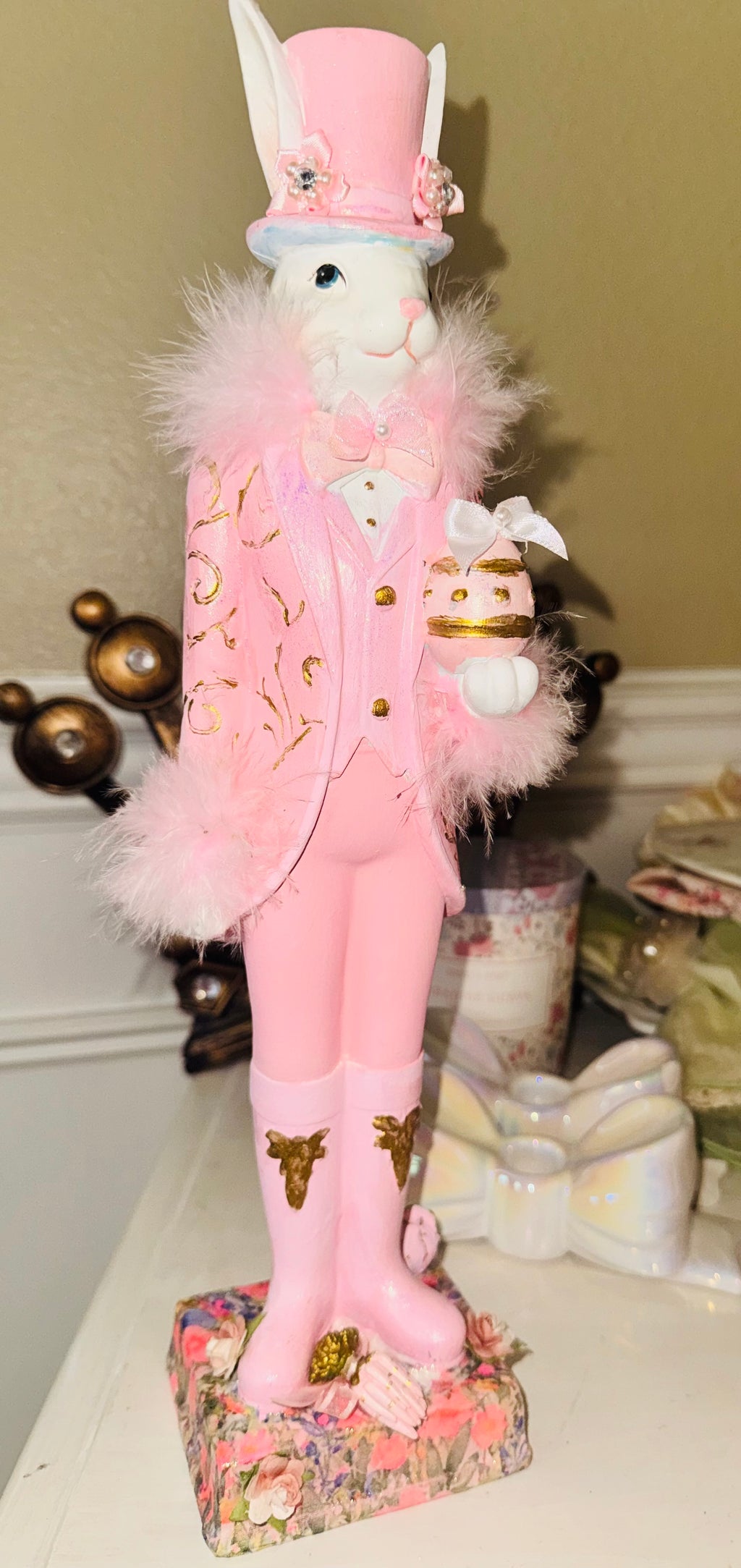 Pink Bunny Figurine