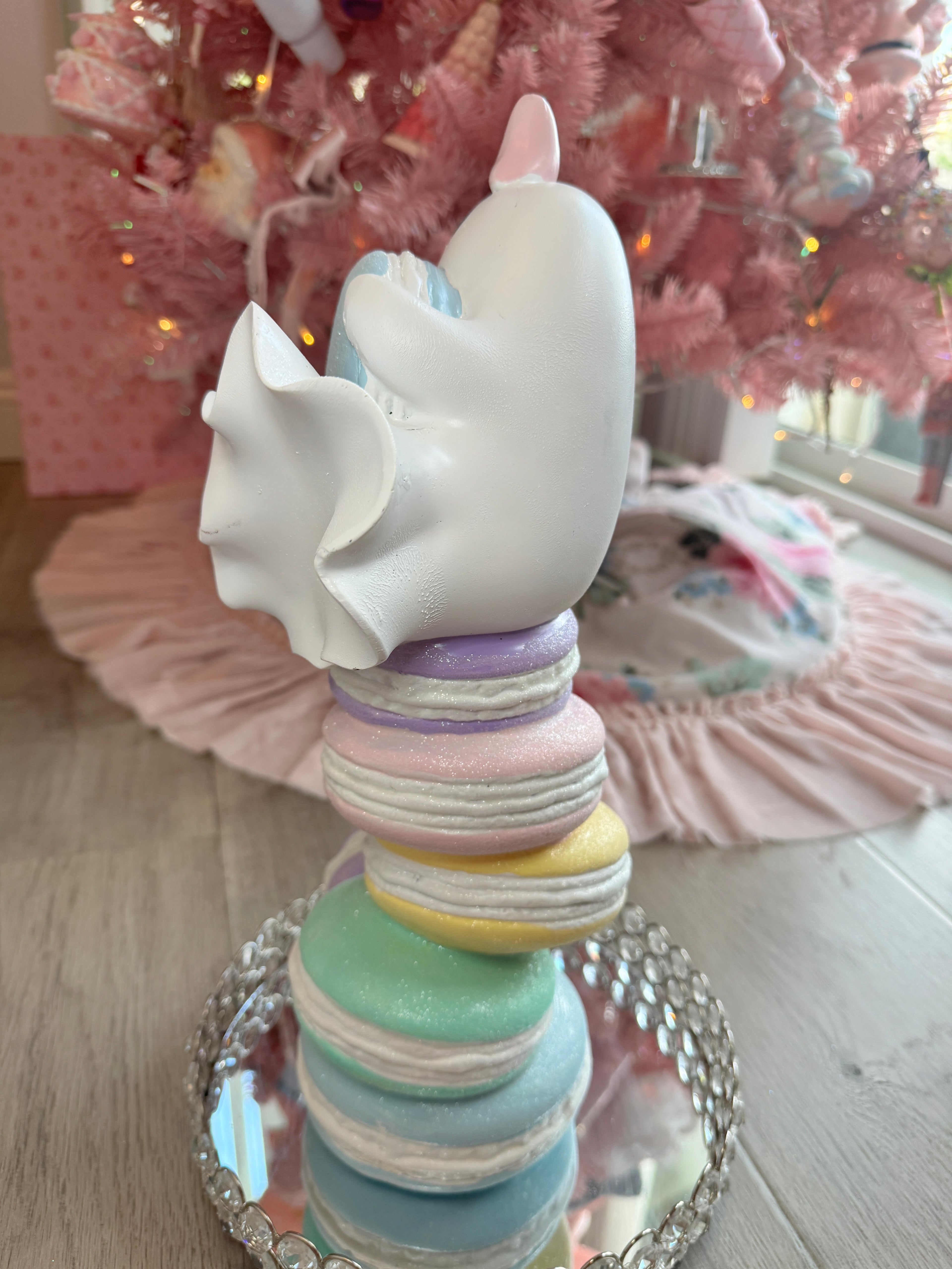 Halloween ghost on multicolor macarons