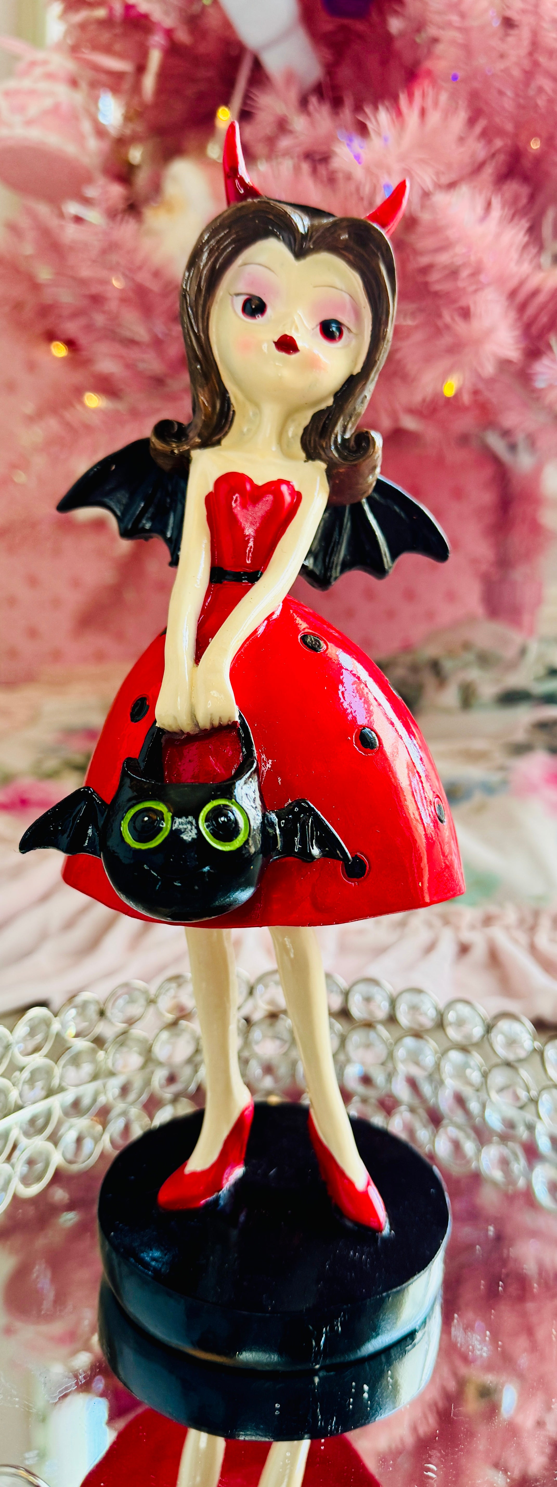 Halloween Girl with bat wings figurine