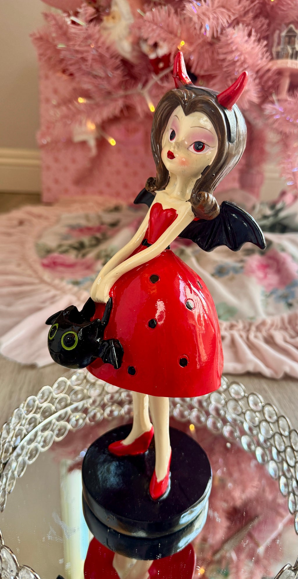 Halloween Girl with bat wings figurine