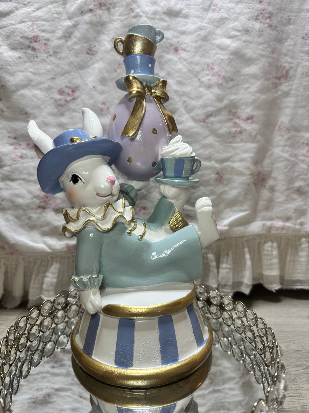 Pastel Bunny seating with teacups and bow