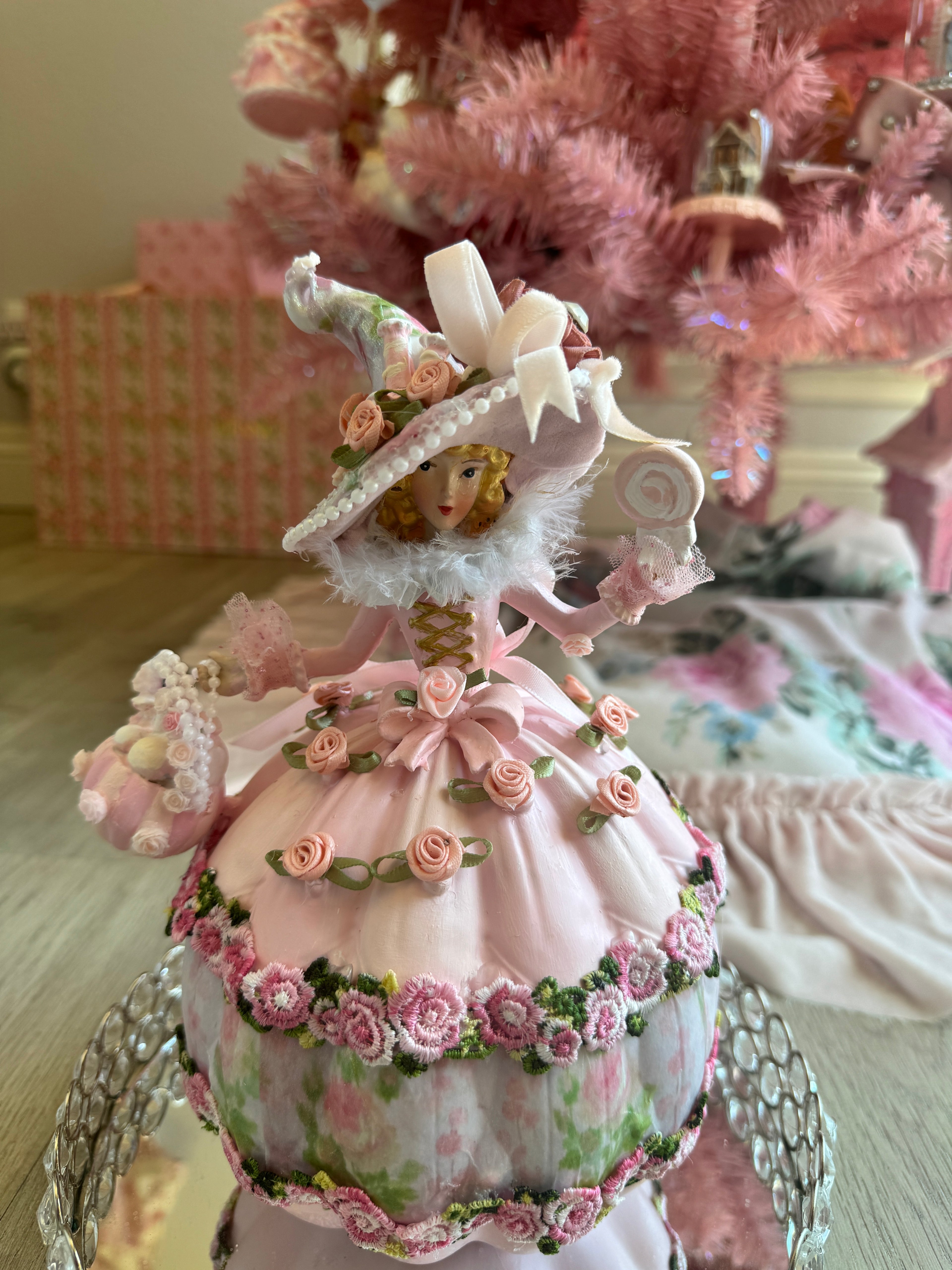 Pink Halloween witch with puffy dress- LISTING IS RESERVED