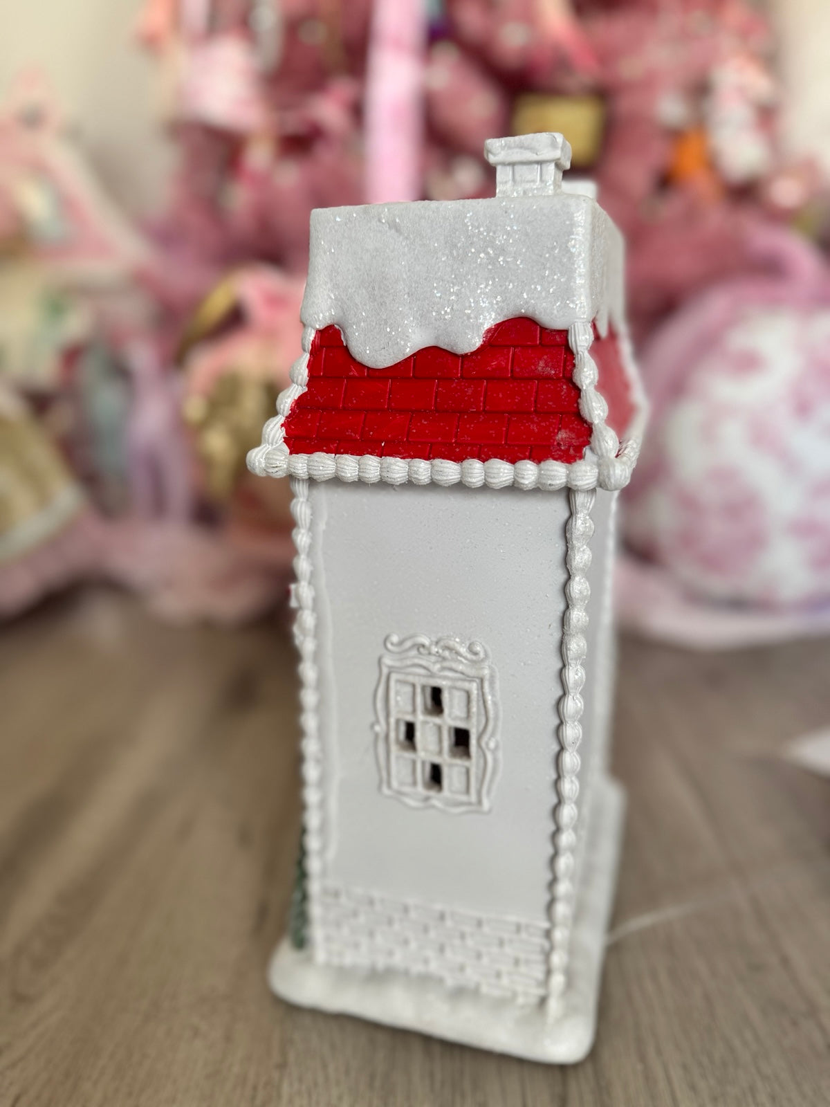 White LED Gingerbread Victorian House