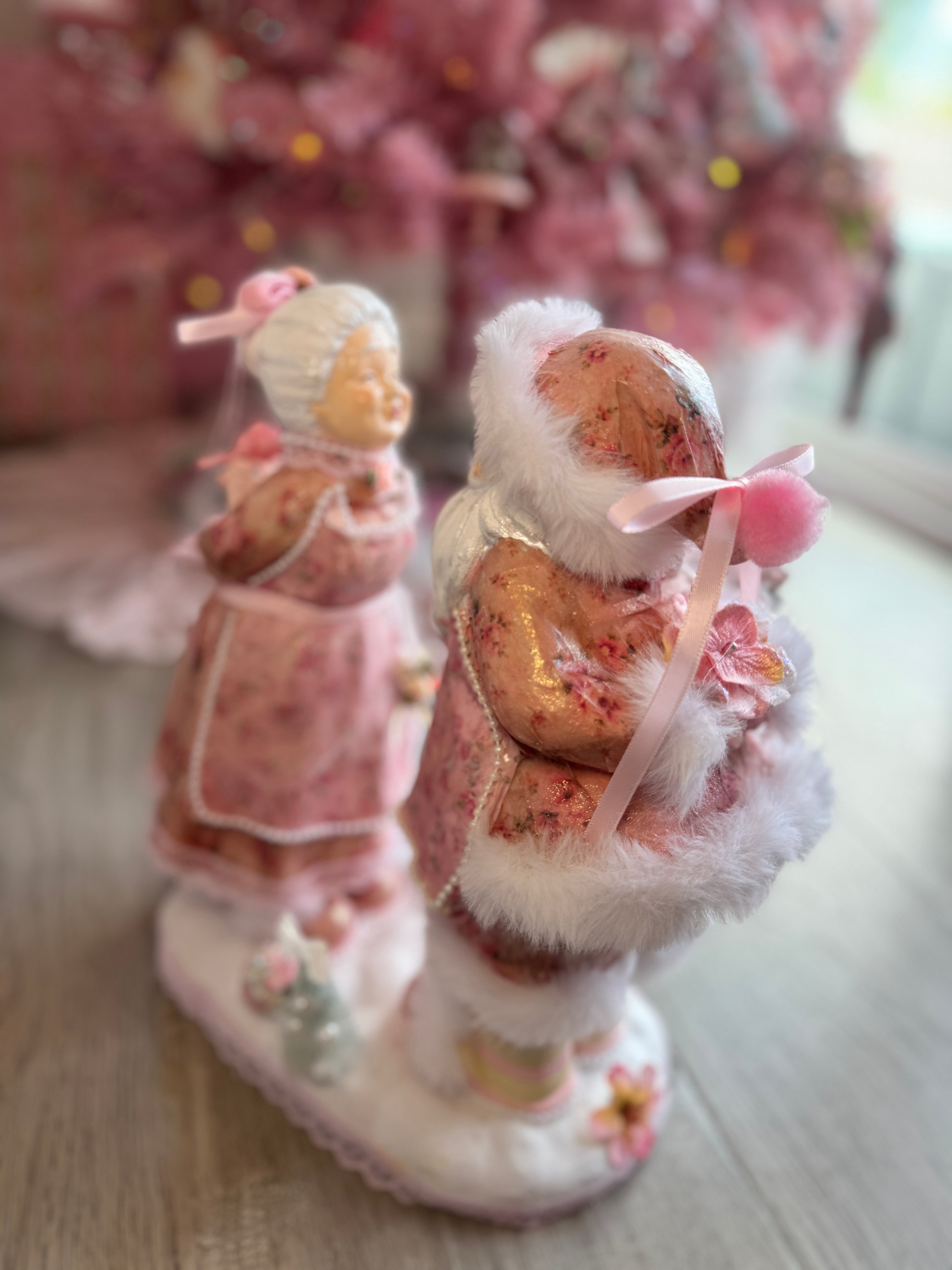 Pink Mr and Mrs Claus Special Edition Figurine