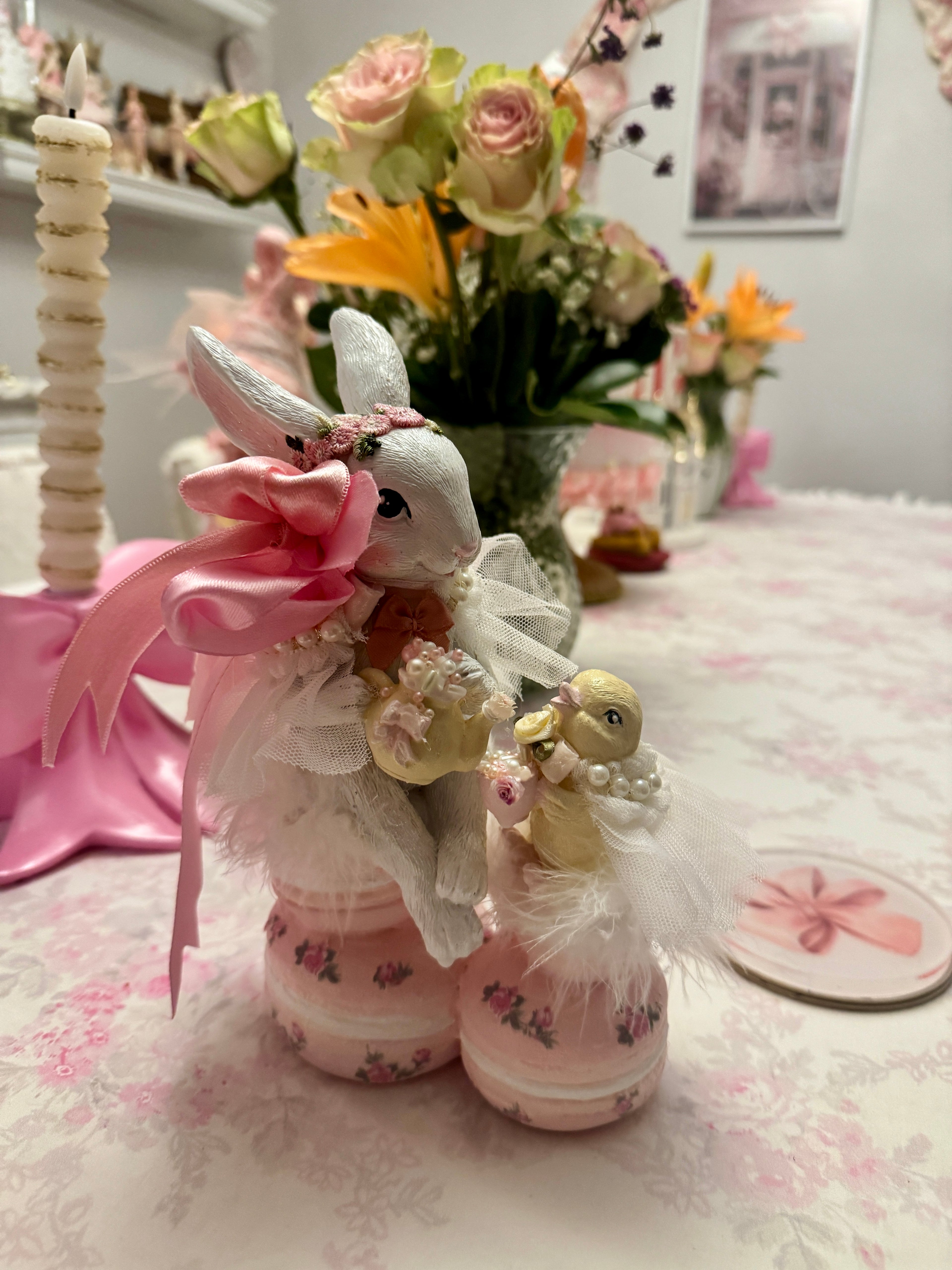 Tea Time Bunny on Macaroon