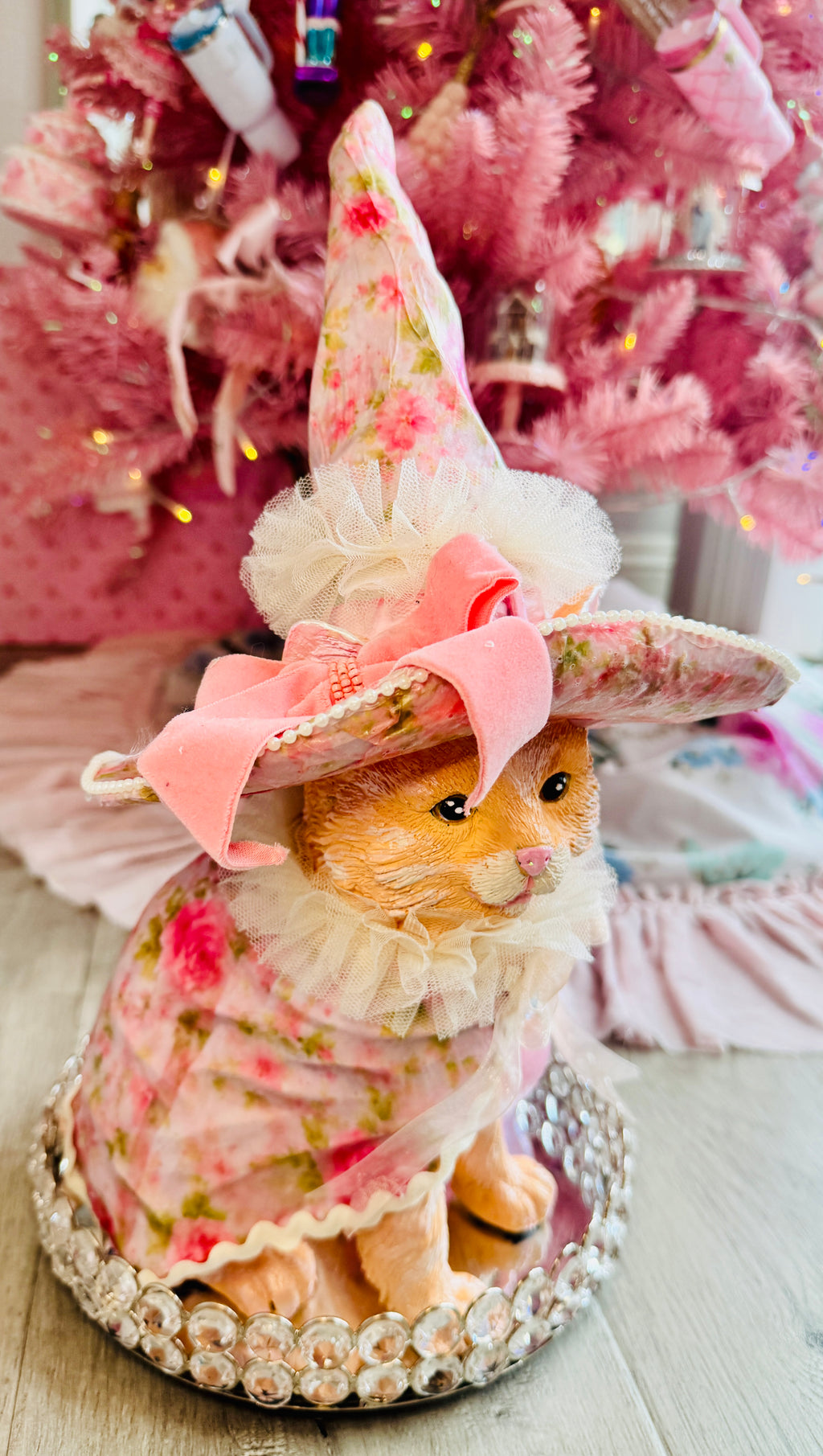 Pink Custom Halloween Cat With LED cauldron