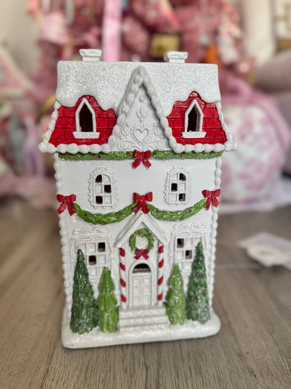 White LED Gingerbread Victorian House