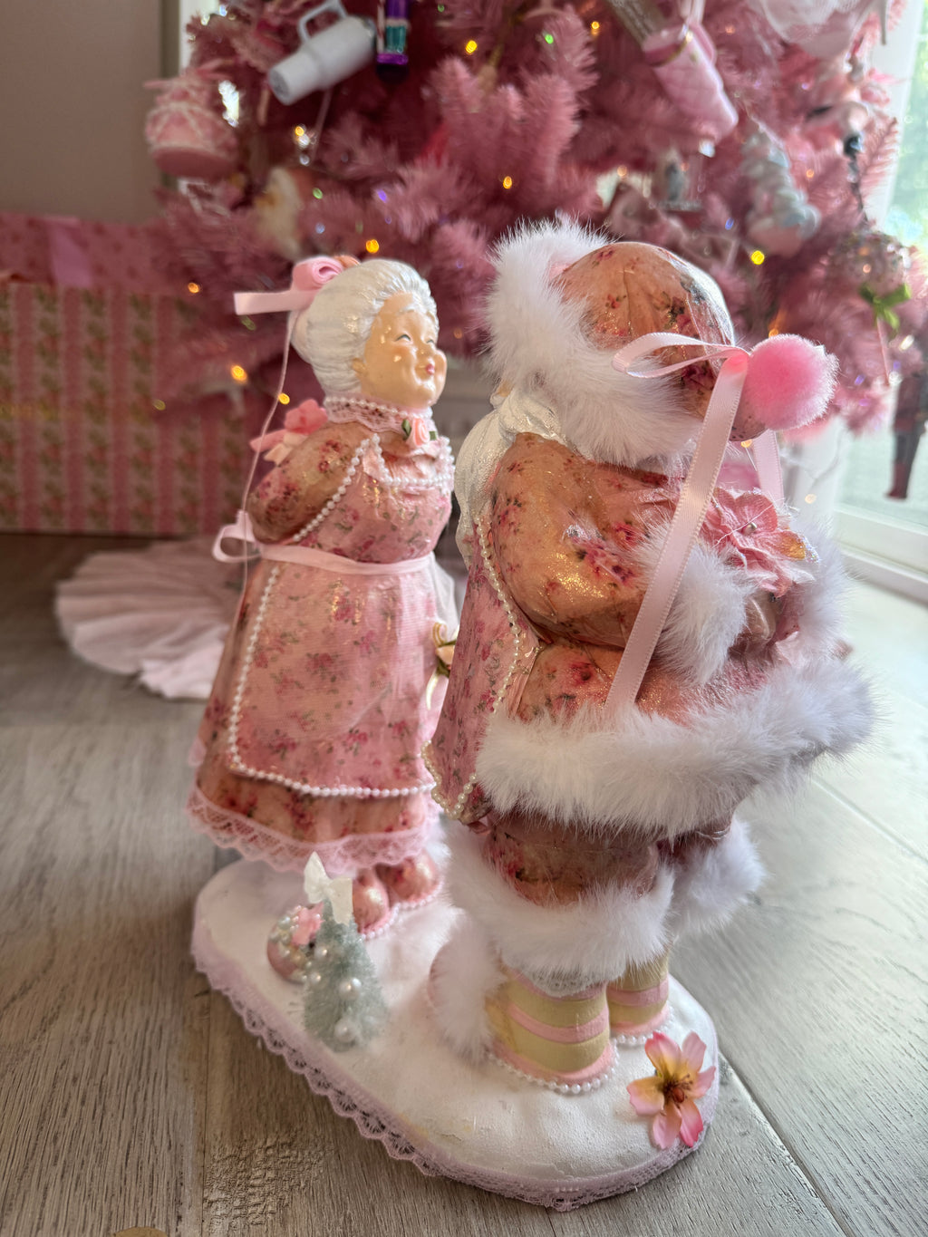 Pink Mr and Mrs Claus Special Edition Figurine