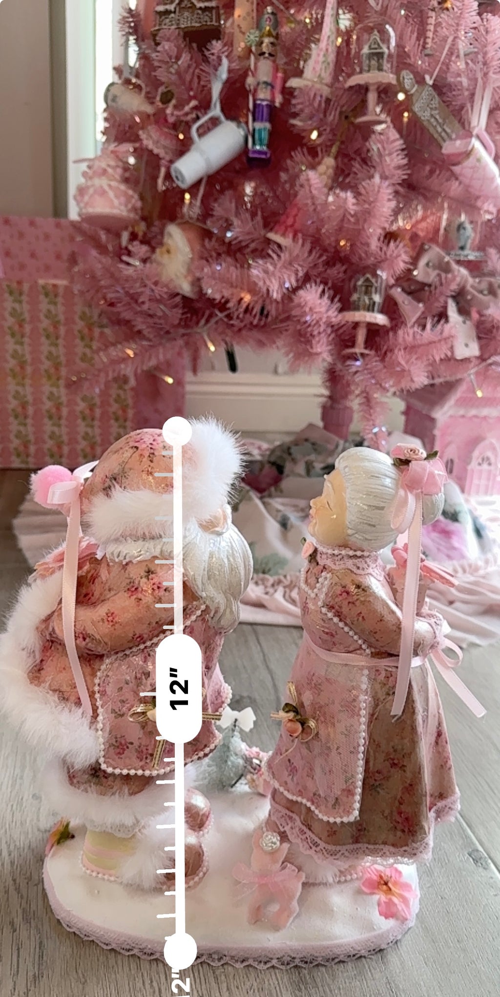Pink Mr and Mrs Claus Special Edition Figurine