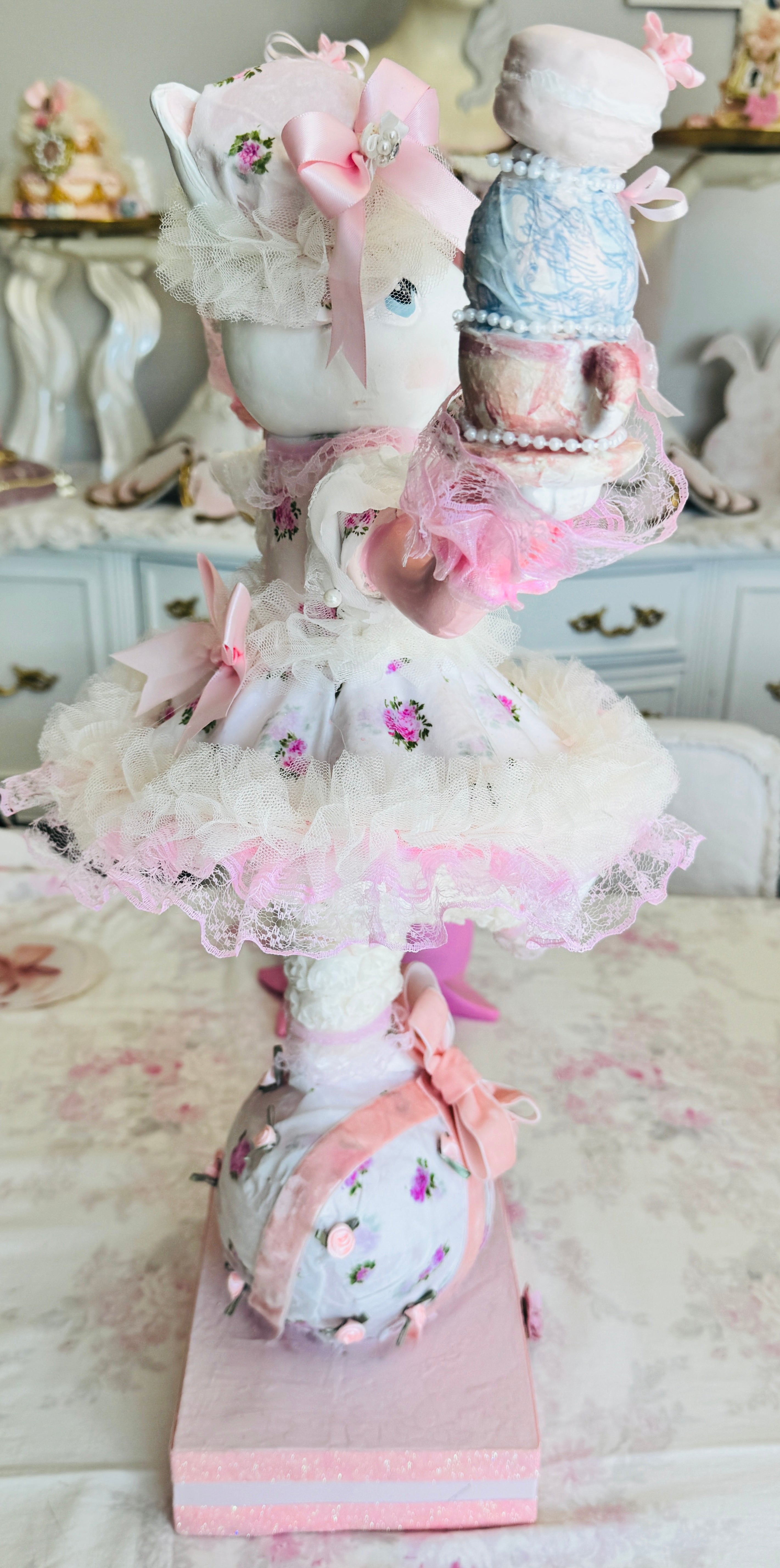 Bespoke Pink Bunny with eggs