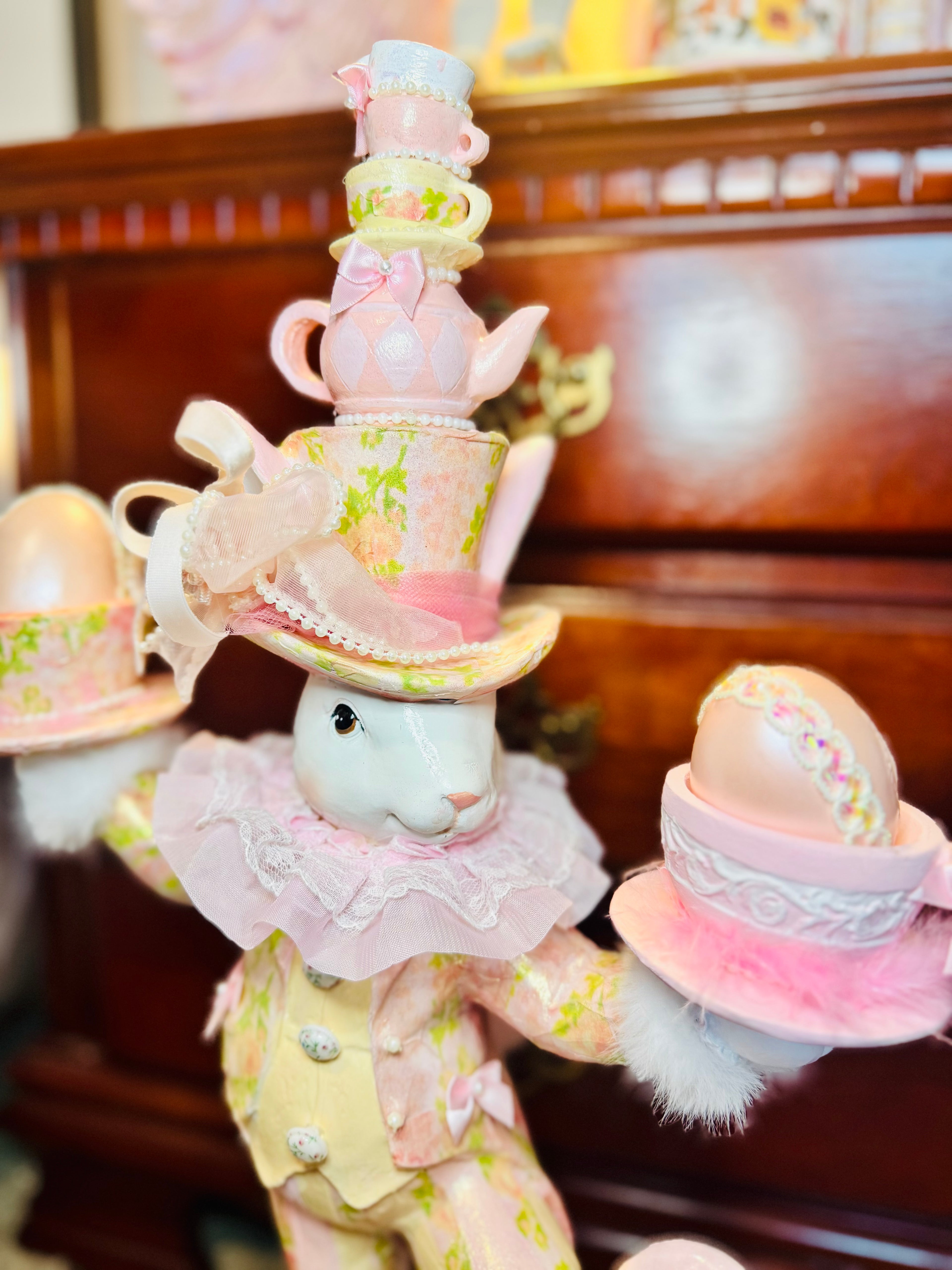 Unique Bespoke Bunny juggling cups and teapot