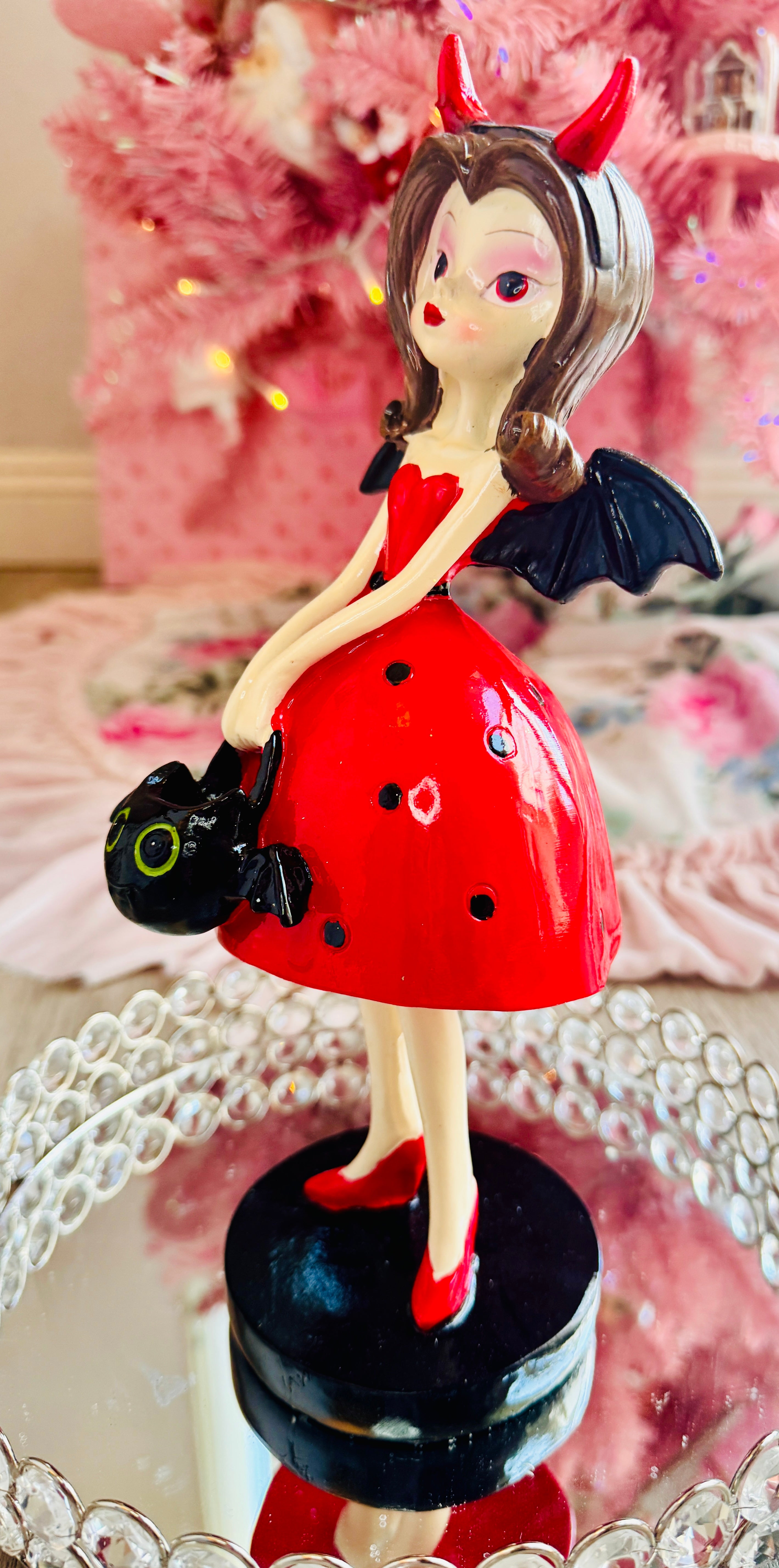 Halloween Girl with bat wings figurine