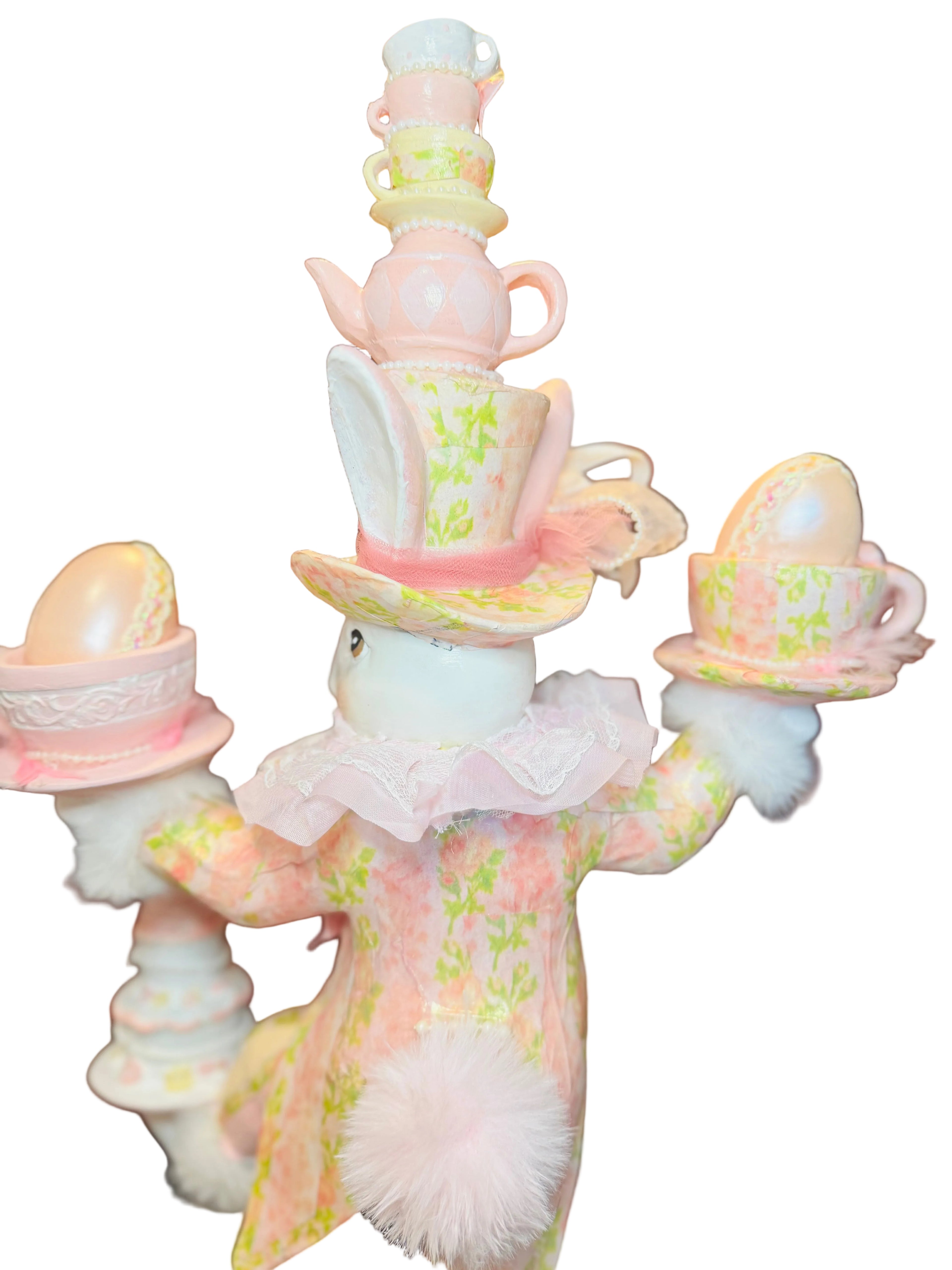 Unique Bespoke Bunny juggling cups and teapot