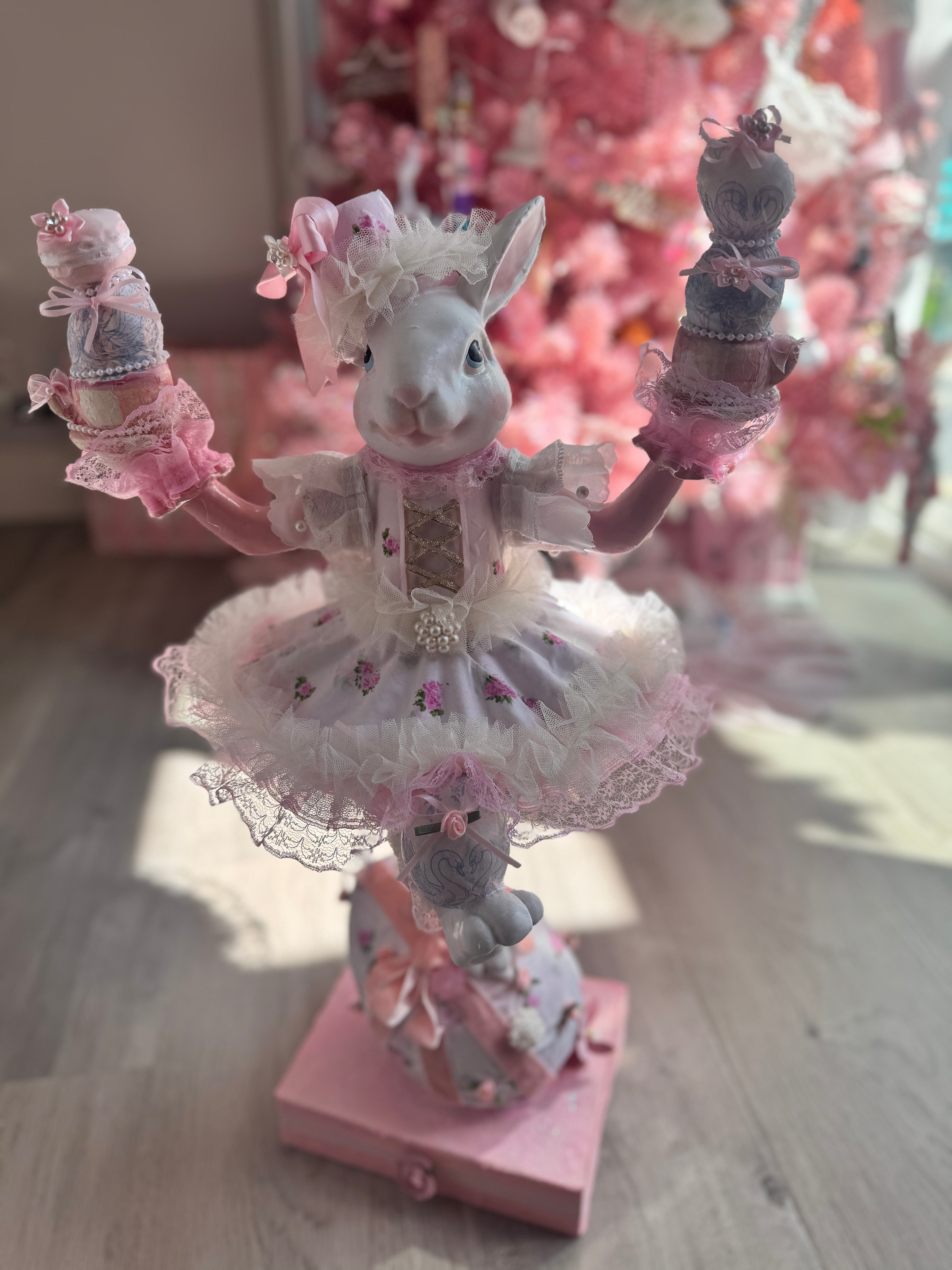 Bespoke Pink Bunny with eggs