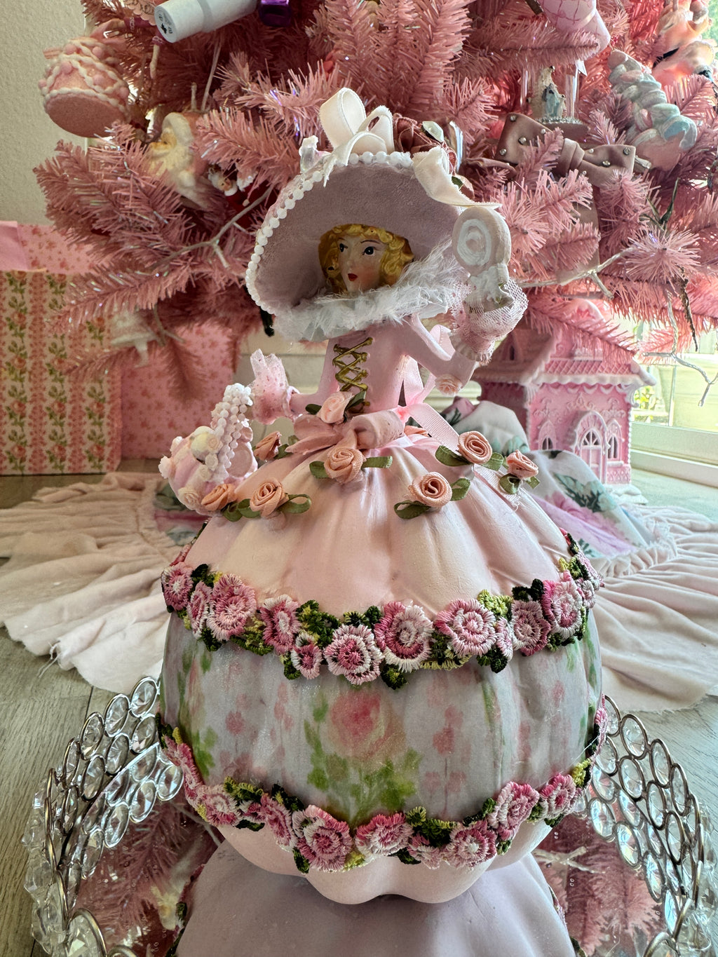 Pink Halloween witch with puffy dress- LISTING IS RESERVED