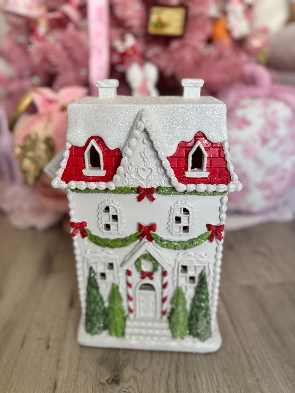 White LED Gingerbread Victorian House