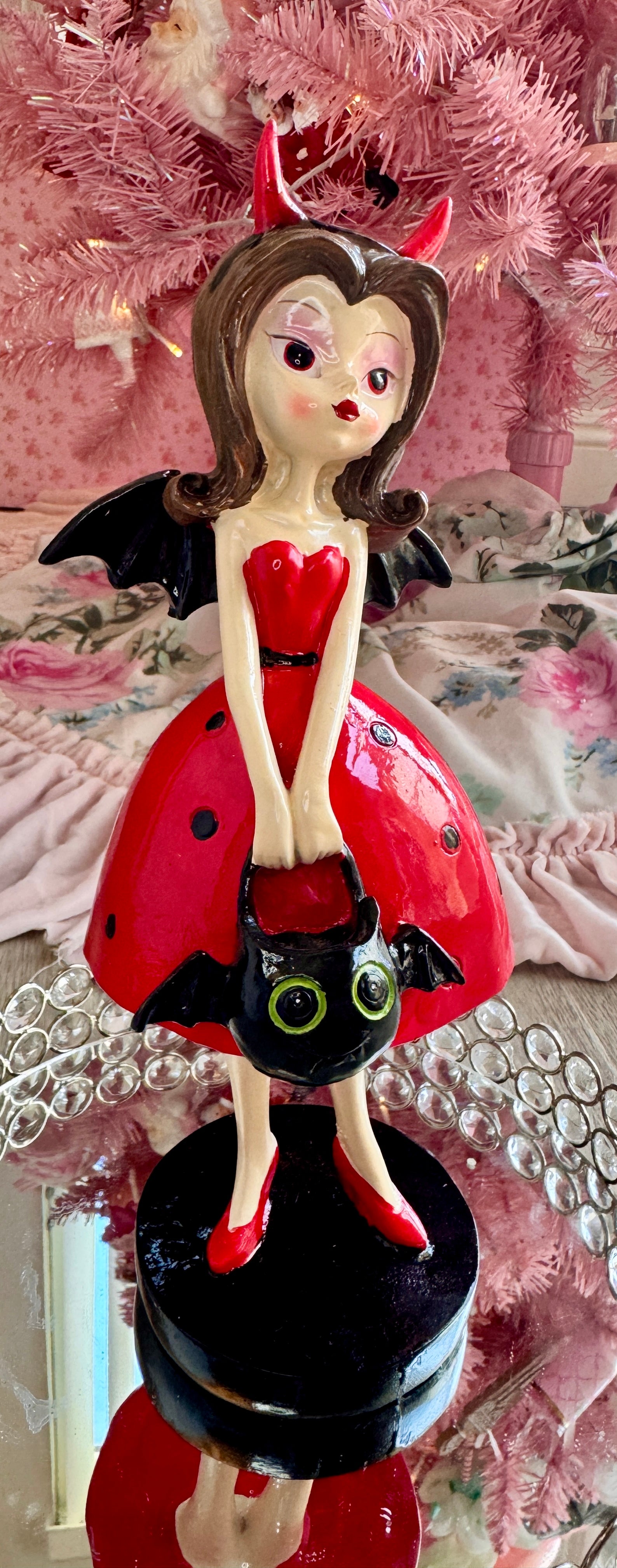 Halloween Girl with bat wings figurine