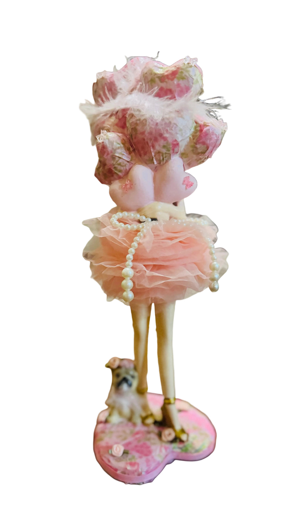 Pink Girl Holding Balloons figurine